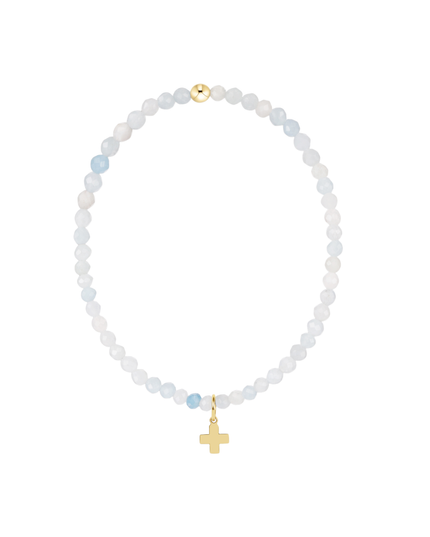 Enewton Classic Signature Cross Charm 3mm Bracelet Aquamarine Bracelets in at Wrapsody