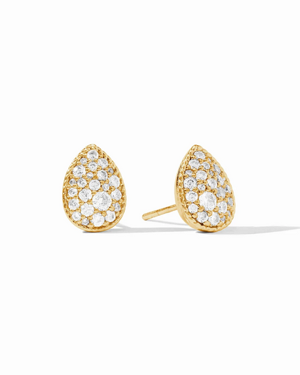 Julie Vos Luna Teardrop CZ Studs Earrings in  at Wrapsody