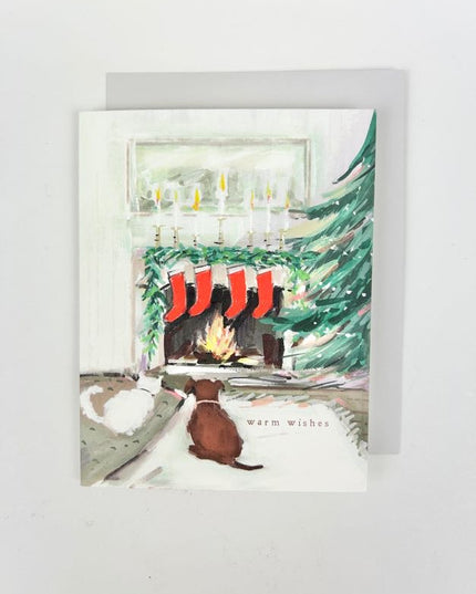 Fireplace Warm Wishes Card Paper in  at Wrapsody