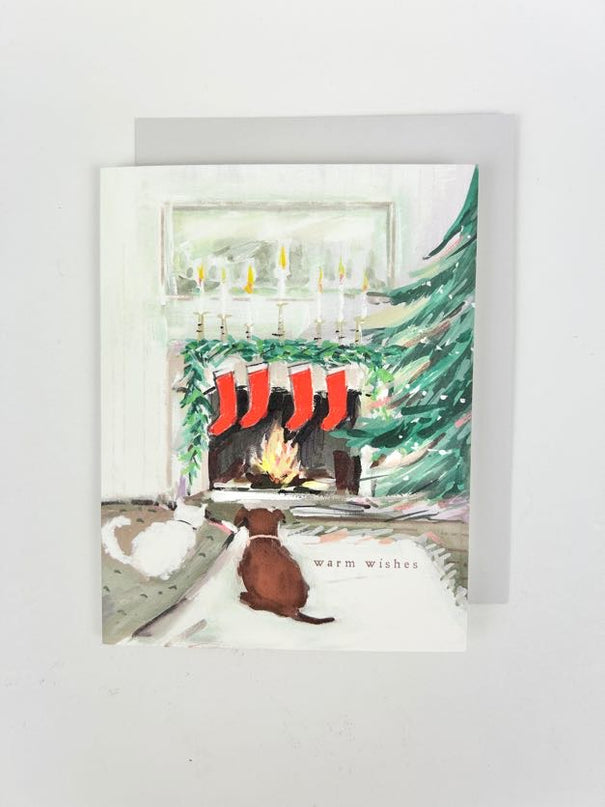 Fireplace Warm Wishes Card Paper in  at Wrapsody