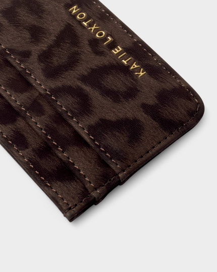 Avery Cardholder in Chocolate Leopard