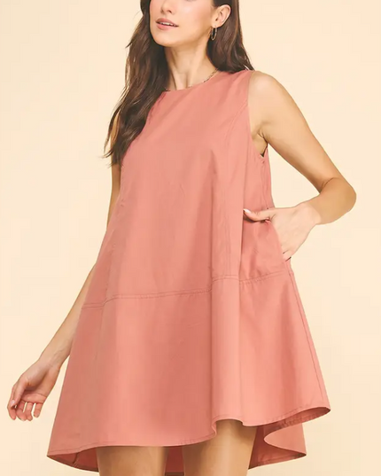 Poplin Tank Warm Peach Dress