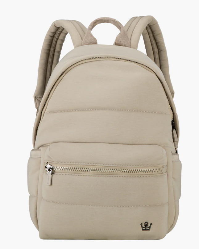 Oliver Thomas Cuddle Knit Laptop Backpack Taupe Heater Backpacks in at Wrapsody