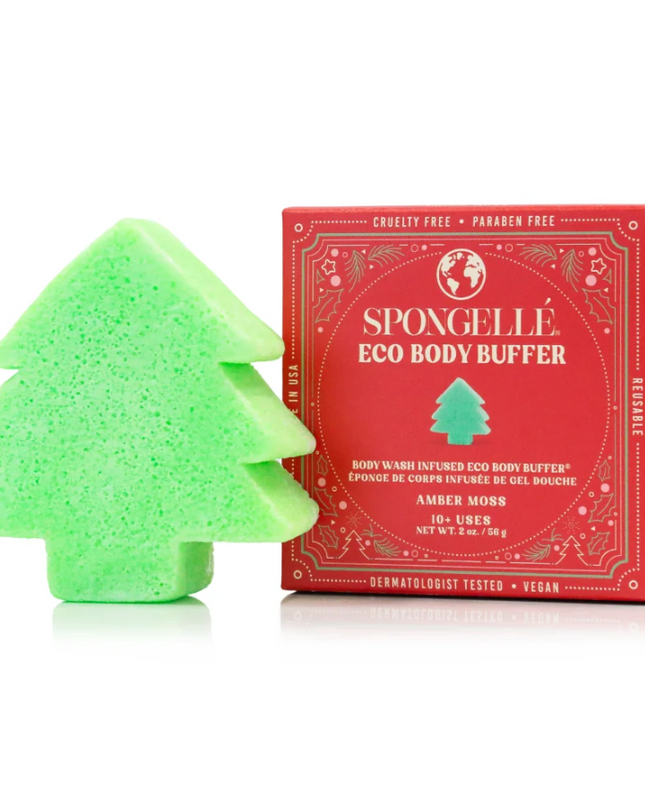 Spongelle Holiday Tree Sponge Amber Moss