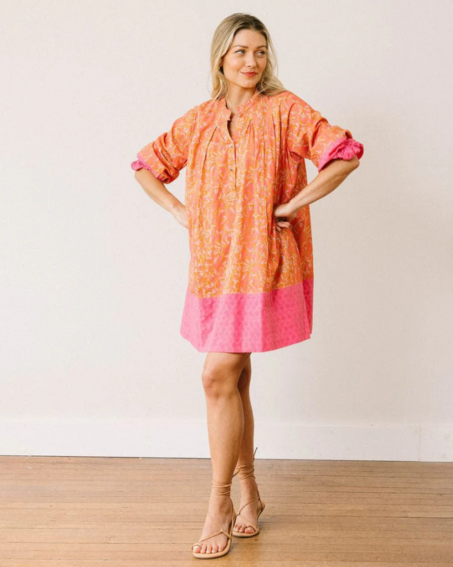 Lilly Folk Floral Pink Mini Dress Dresses in at Wrapsody