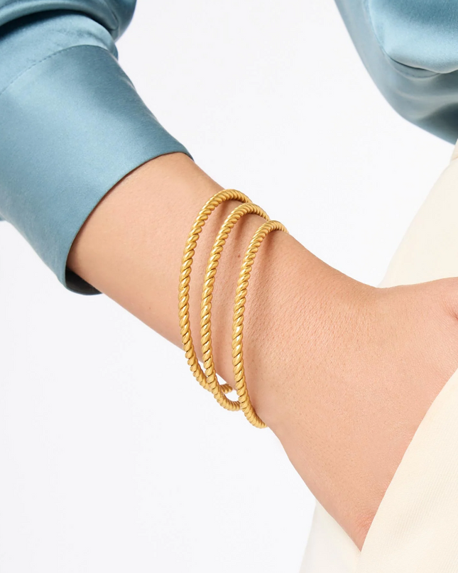 Julie Vos Nassau Gold Bangle - Medium Bracelets in  at Wrapsody