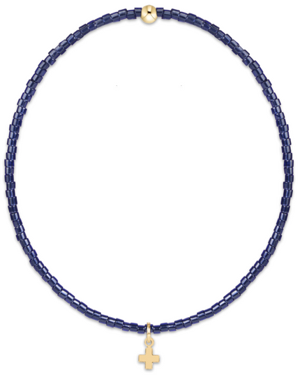Enewton Signature Cross Small Gold Charm Bracelet Navy