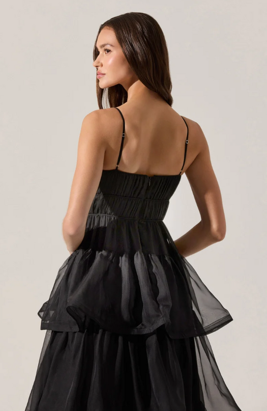 ASTR the Label Theiria Black Midi Dress