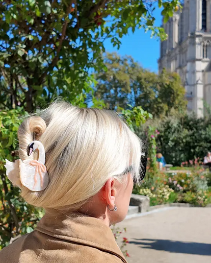 Solar Eclipse Bow Swan Hair Clip
