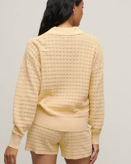 Barefoot Dreams Tulip Pointelle Canary Pullover