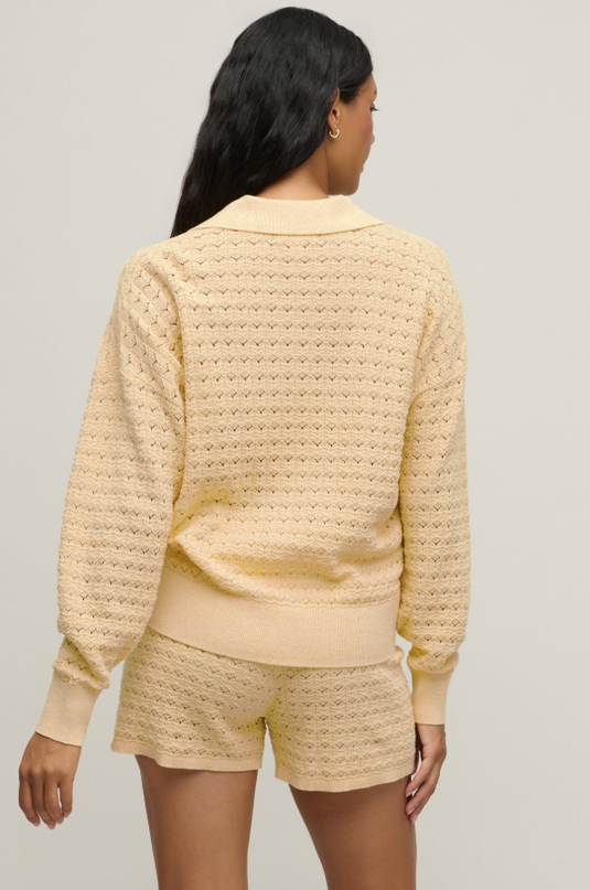 Barefoot Dreams Tulip Pointelle Canary Pullover