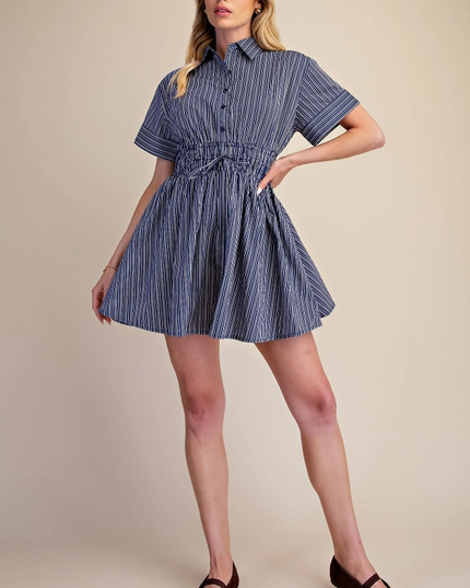 Striped Navy Mini Dress