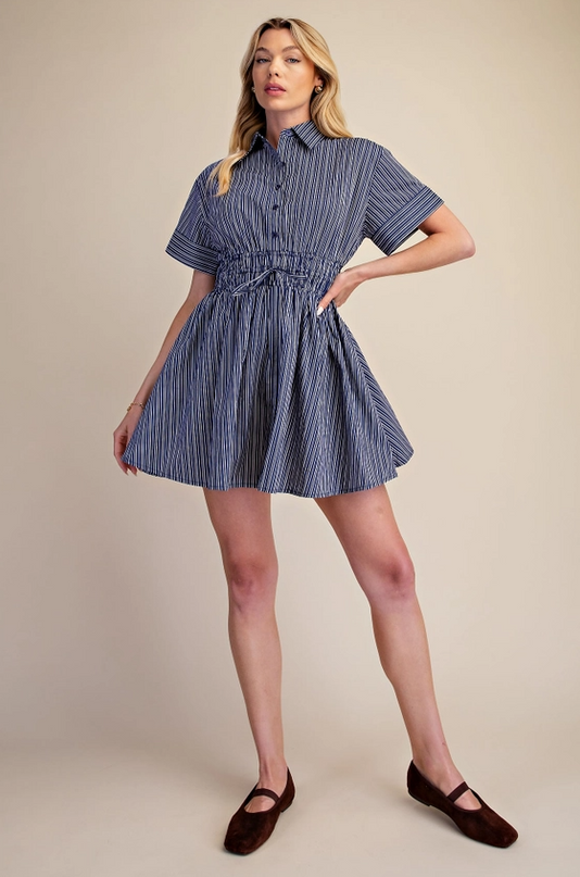 Striped Navy Mini Dress