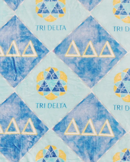 Sorority Flannel Fleece Blanket Greek in Delta Delta Delta at Wrapsody