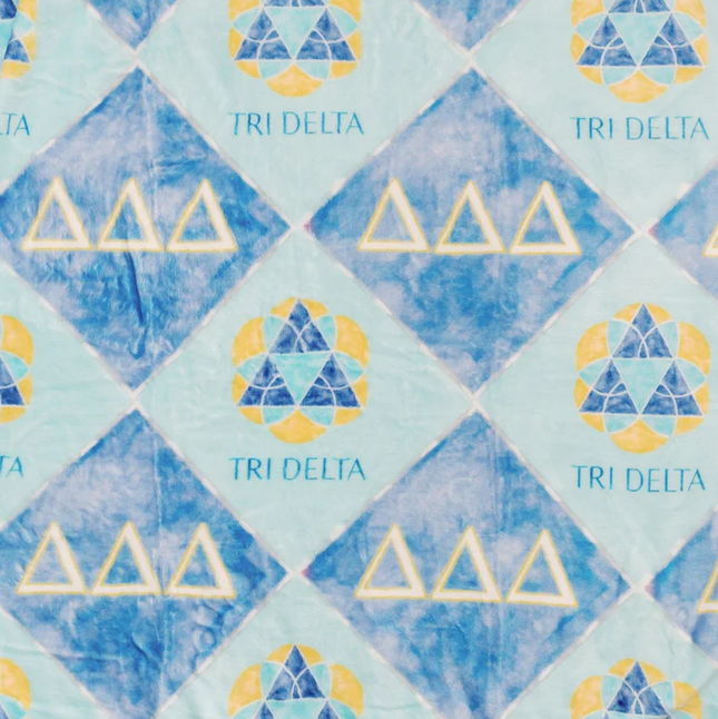 Sorority Flannel Fleece Blanket Greek in Delta Delta Delta at Wrapsody