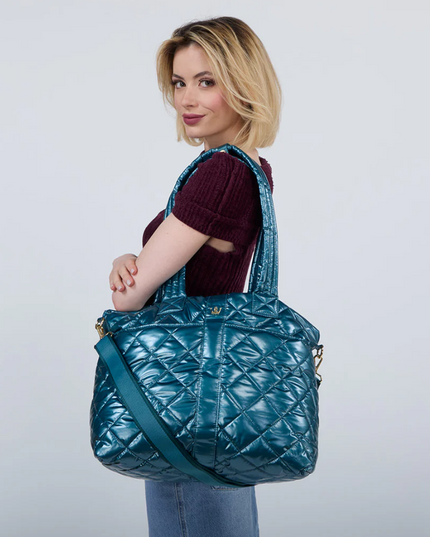 Oiver Thomas Wanderlust Tote Teal Metallic Totes in at Wrapsody