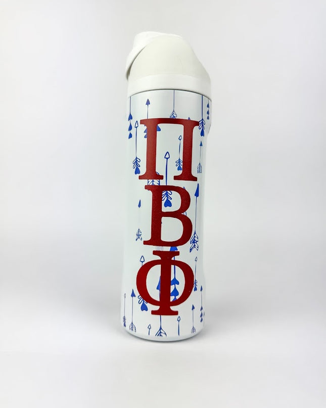 Sorority Flip-Top Water Bottle Greek in Pi Beta Phi at Wrapsody