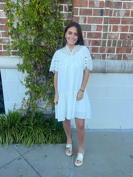 Lovely in Lace White Dress Dresses in XS at Wrapsody