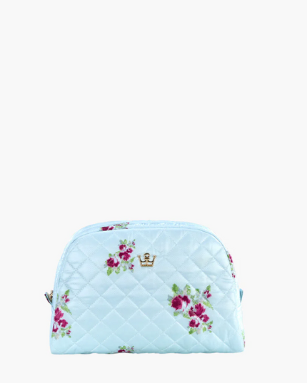 Oliver Thomas Medium Cosmetic Case Sky Blue Bouquet Floral Travel Accessories in at Wrapsody