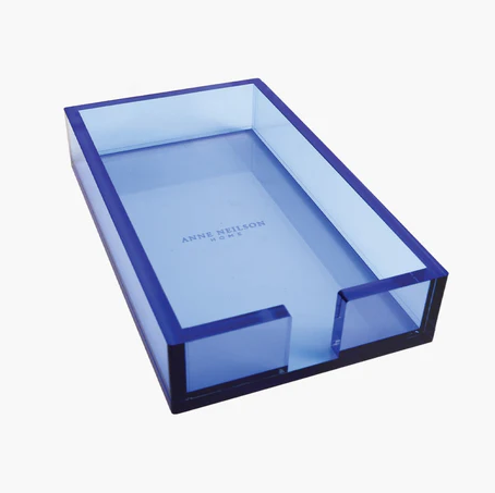 Guest Towel Tray Acrylic Blue Tabletop in at Wrapsody