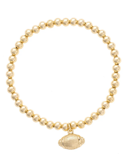 Football Gold Beaded Bracelet
