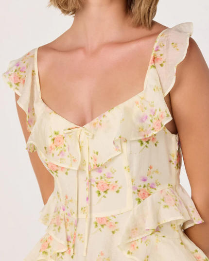 Adessa Floral Yellow Maxi Dress Dresses in at Wrapsody
