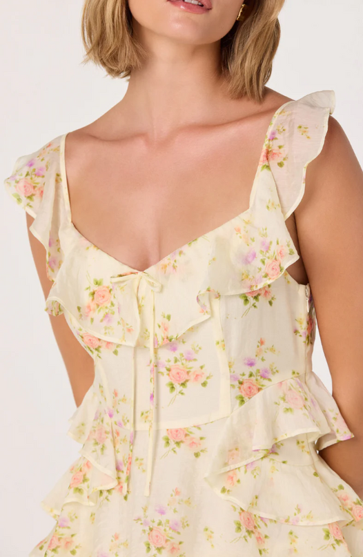 Adessa Floral Yellow Maxi Dress Dresses in at Wrapsody