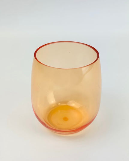 Shatterproof Stemless Wineglass Orange Drinkware in  at Wrapsody