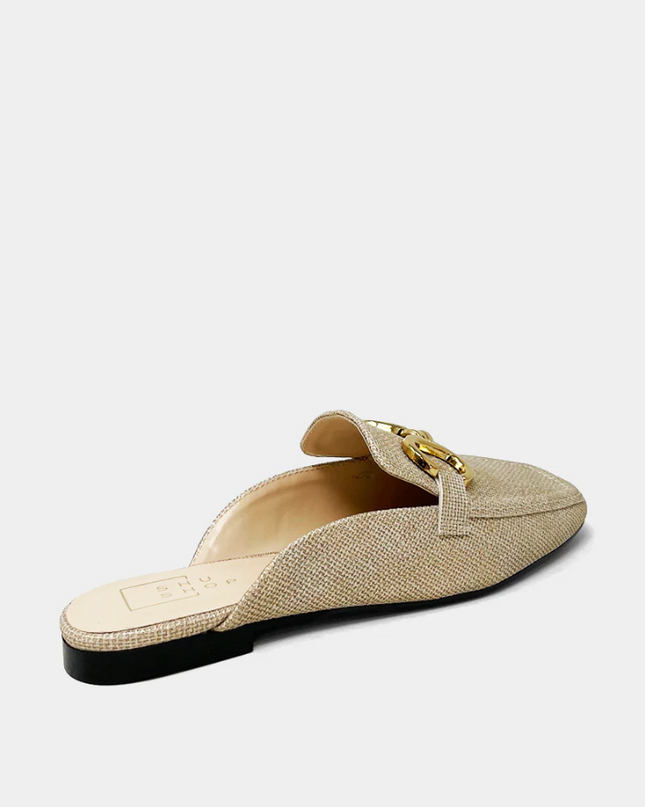 Andromeda Gold Mules Shoes in at Wrapsody