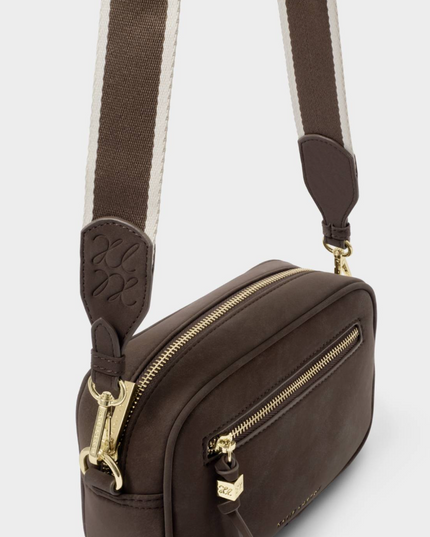 Lottie Crossbody Bag Bitter in Chocolate Suedette