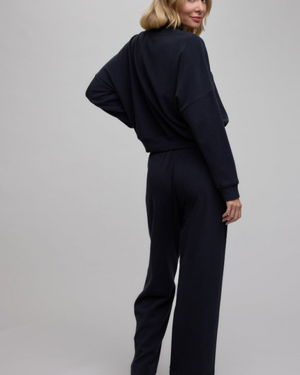 Barefoot Dreams Brushed Fleece Pullover - Black Loungewear in at Wrapsody