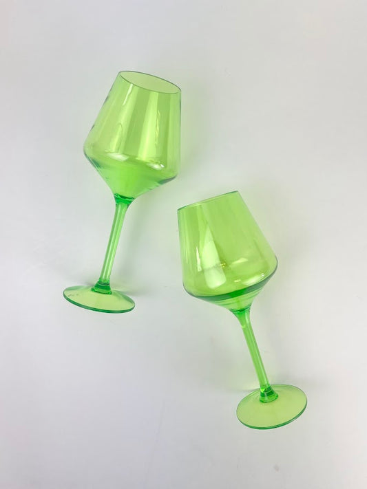 Shatterproof Stemmed Wineglass Lime Green
