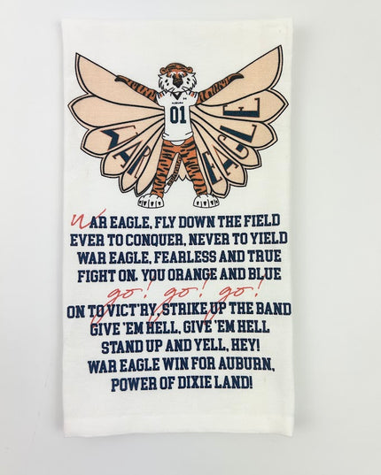 Aubie Fight Song Tea Towel Kitchen Towels in  at Wrapsody