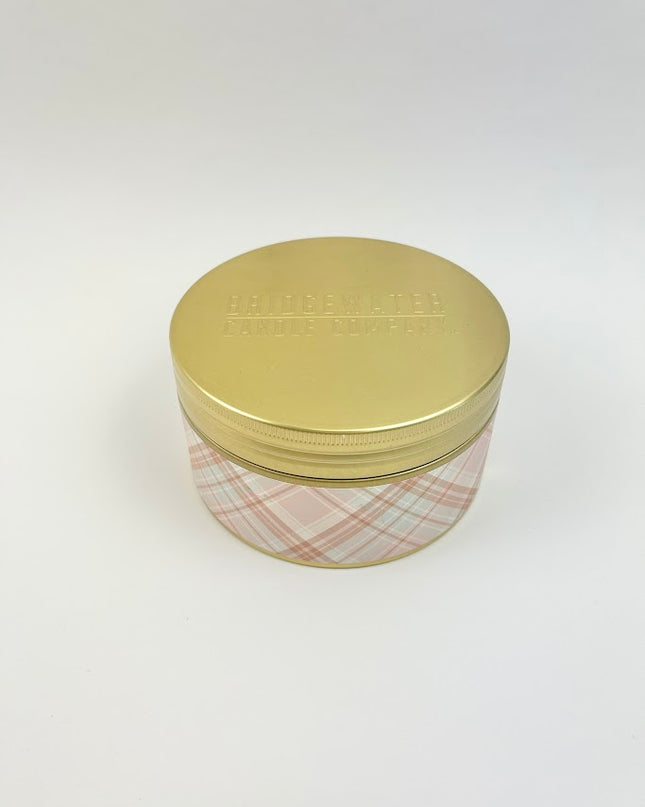 Sweet Grace 3-Wick Plaid Tin Candle Candles in  at Wrapsody