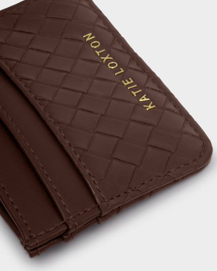 Nova Cardholder in Woven Texture Chocolate