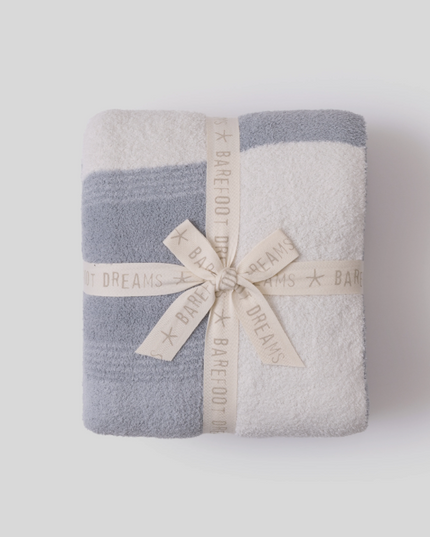 Barefoot Dreams Costa Block Moonwater Throw Blankets & Throws in at Wrapsody