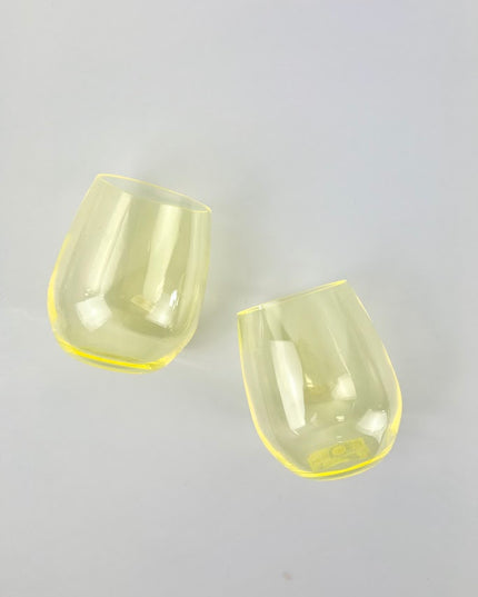 Shatterproof Stemless Wineglass Yellow Drinkware in  at Wrapsody