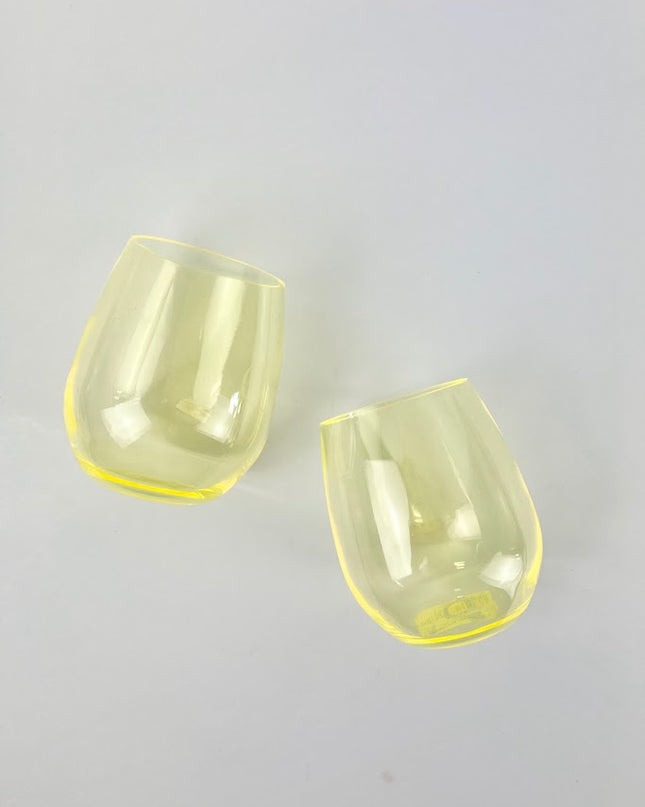 Shatterproof Stemless Wineglass Yellow Drinkware in  at Wrapsody