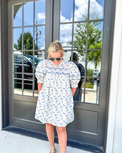 Aegean Bloom Mini Dress Dresses in at Wrapsody