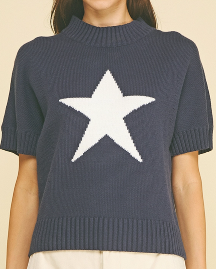Navy Star Sweater Tops in at Wrapsody