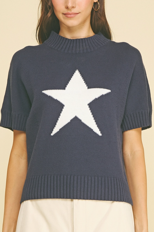 Navy Star Sweater Tops in at Wrapsody