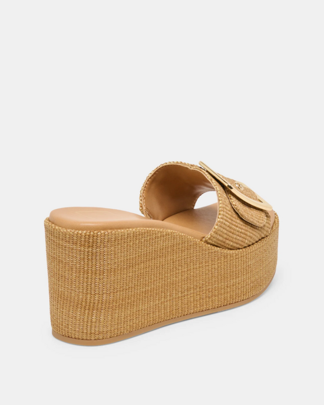Jilian Raffia Mocha Wedge Sandals