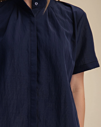 Button-Up Navy Mini Dress