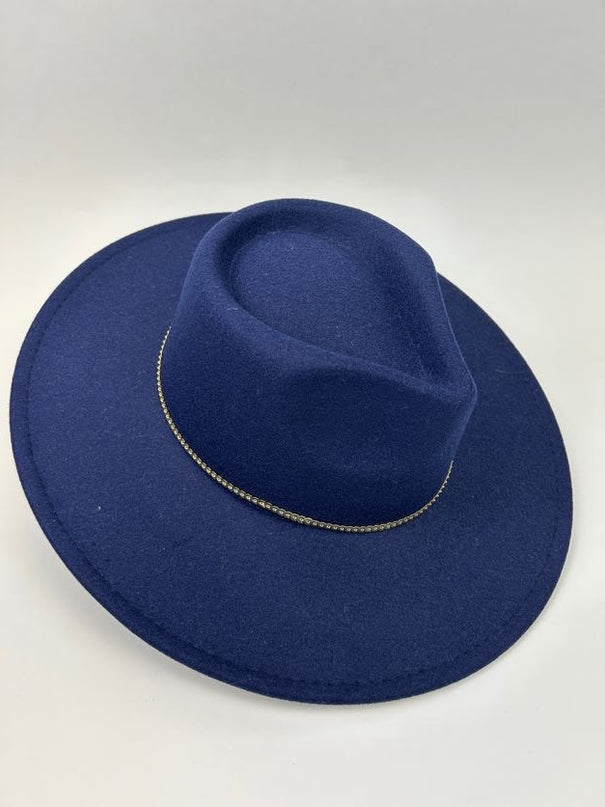 Fedora Chain Trim in Navy Hair Accessories in  at Wrapsody