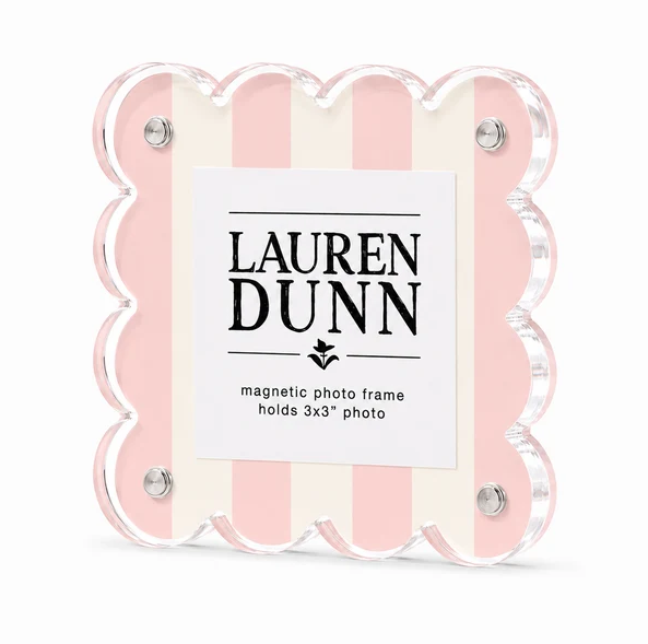 Acrylic Scalloped Frame Blush/Cream Picture Frames in at Wrapsody