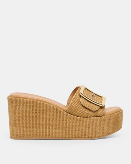 Jilian Raffia Mocha Wedge Sandals
