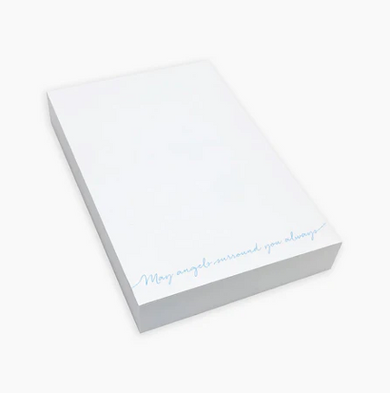May Angels Surround You Notepad Blue Paper in at Wrapsody