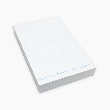 May Angels Surround You Notepad Blue Paper in at Wrapsody