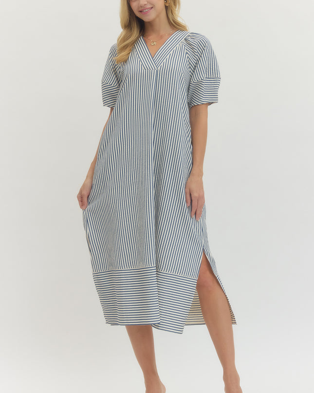 Beach Escape Indigo Midi Dress Dresses in S at Wrapsody