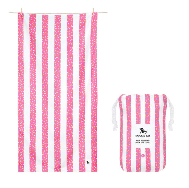 Dock & Bay Microfiber XL Towel Beach Towels in Cupcake Sprinkles at Wrapsody